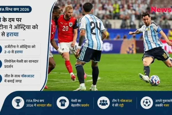 फीफा विश्व कप 2026 में ऑस्ट्रिया के खिलाफ खेलते लियोनेल मेस्सी, अर्जेंटीना की 2-0 से जीत - News Critic