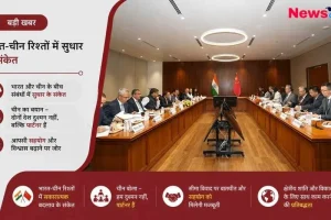 न्यूज़ क्रिटिक (News Critic) ग्राफिक: भारत-चीन प्रतिनिधिमंडल की बैठक, दोनों देशों के रिश्तों में सुधार और सहयोग के संकेत।