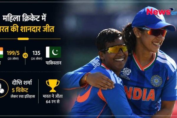 महिला क्रिकेट: भारत बनाम पाकिस्तान मैच में भारत की 64 रन से जीत और जश्न मनाती भारतीय महिला खिलाड़ी