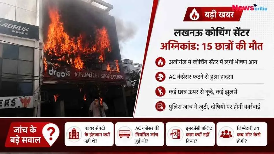 लखनऊ के अलीगंज कोचिंग सेंटर में भीषण आग और 15 छात्रों की मौत की खबर - News Critic