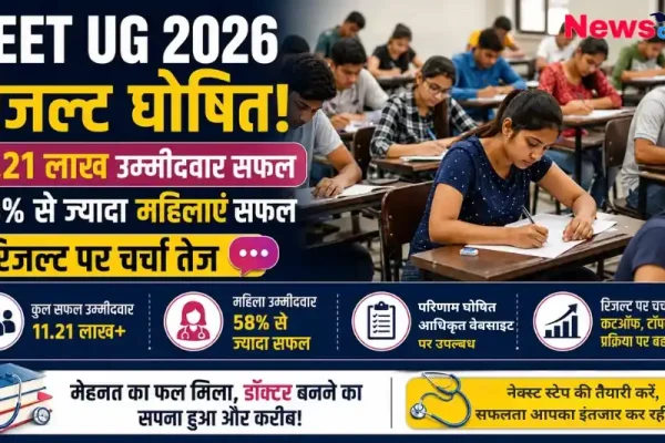 "NEET UG 2026 रिजल्ट घोषित: 11.21 लाख उम्मीदवार सफल, लड़कियों का रहा शानदार प्रदर्शन - News Critic"