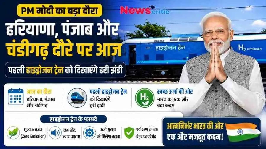 "पीएम मोदी हरियाणा, पंजाब और चंडीगढ़ के दौरे पर, भारत की पहली हाइड्रोजन ट्रेन का उद्घाटन करेंगे - News Critic"