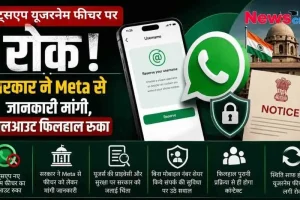 सरकार द्वारा व्हाट्सएप के नए यूजरनेम फीचर पर रोक लगाने और प्राइवेसी को लेकर मेटा (Meta) से जानकारी मांगने की खबर को दर्शाता News Critic का न्यूज़ ग्राफिक।
