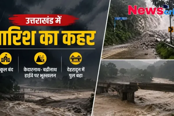 उत्तराखंड में बारिश का कहर: स्कूल बंद, केदारनाथ-बद्रीनाथ हाईवे पर भूस्खलन और देहरादून में पुल बहा - News Critic