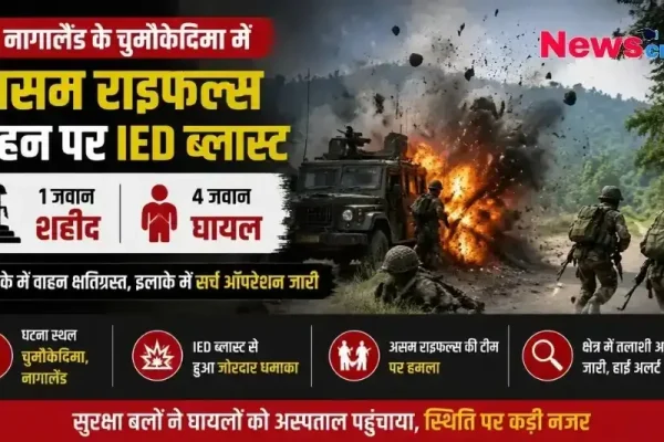 "नागालैंड के चुमौकेदिमा में असम राइफल्स के वाहन पर IED ब्लास्ट: 1 जवान शहीद, 4 घायल, क्षेत्र में सर्च ऑपरेशन जारी - News Critic।"