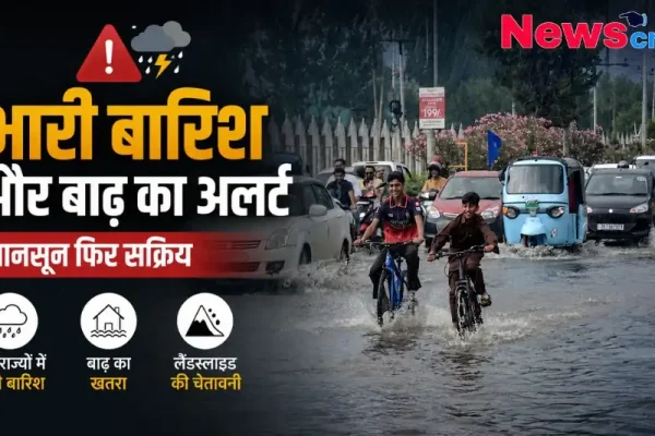 भारी बारिश और बाढ़ का अलर्ट: मानसून फिर सक्रिय, कई राज्यों में बारिश और लैंडस्लाइड की चेतावनी - News Critic