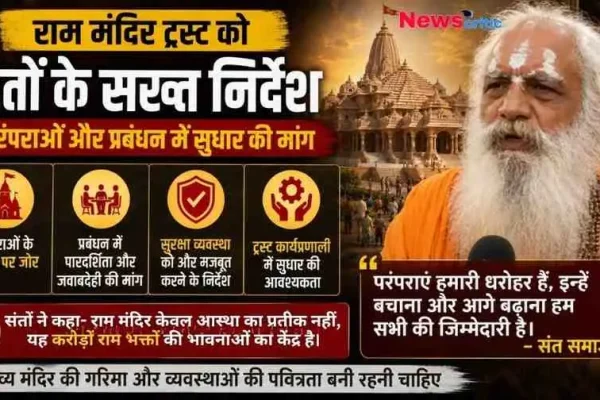 राम मंदिर ट्रस्ट के लिए संतों के सख्त निर्देश, परंपराओं और प्रबंधन में सुधार की मांग - News Critic