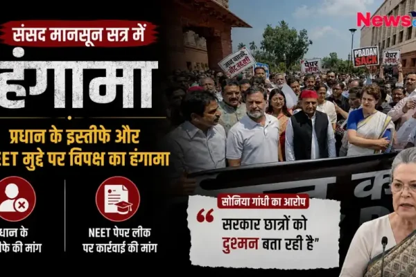 संसद मानसून सत्र में हंगामा: प्रधान के इस्तीफे और NEET मुद्दे पर विपक्ष का हंगामा - News Critic