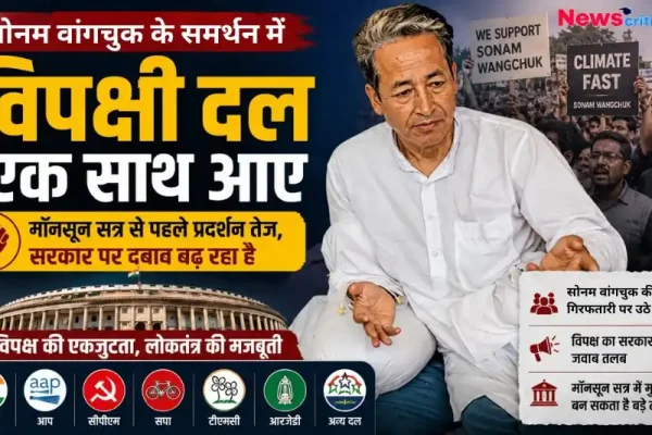 सोनम वांगचुक के समर्थन में विपक्षी दल एकजुट, मानसून सत्र से पहले सरकार पर दबाव - न्यूज़ क्रिटिक।