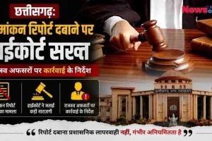 छत्तीसगढ़ हाईकोर्ट द्वारा सीमांकन रिपोर्ट दबाने पर राजस्व अफसरों के खिलाफ सख्त कार्रवाई के निर्देश से जुड़ा News Critic का समाचार इंफोग्राफिक।