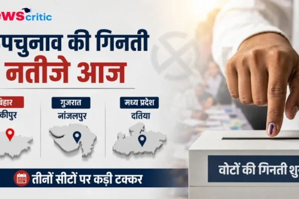 उपचुनाव की गिनती और नतीजे आज, बिहार (बांकीपुर), गुजरात (नांजलपुर) और मध्य प्रदेश (दतिया) सीटों पर कड़ी टक्कर, न्यूज़ क्रिटिक पर पढ़ें।