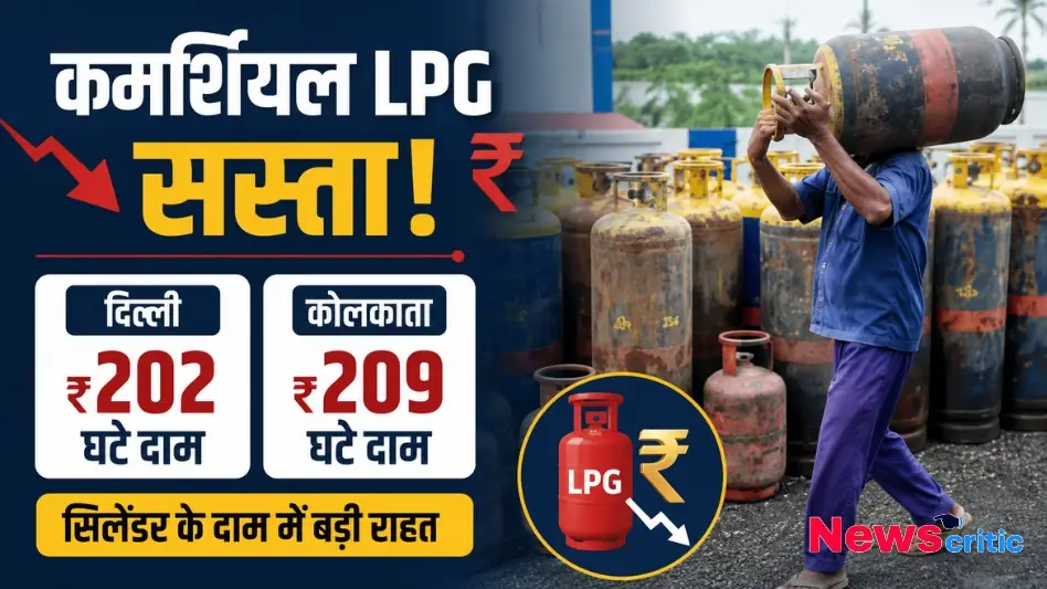 कमर्शियल LPG गैस सिलेंडर हुआ सस्ता, दामों में ₹209 तक की कटौती - News Critic