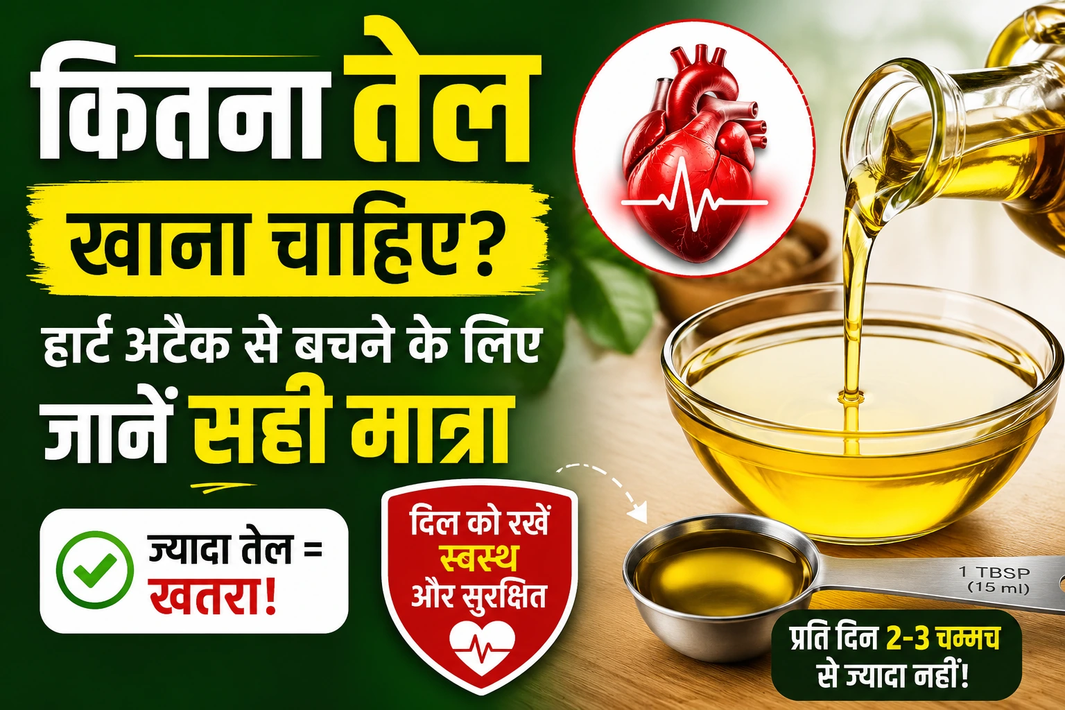 कितना तेल खाना चाहिए? हार्ट अटैक से बचने के लिए जानें सही मात्रा
