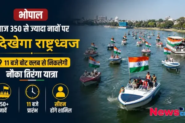 भोपाल बोट क्लब नौका तिरंगा यात्रा 350 से ज्यादा नावें News Critic
