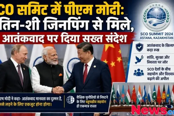 SCO समिट 2024 में पीएम मोदी, व्लादिमीर पुतिन और शी जिनपिंग की मुलाकात का न्यूज़ ग्राफिक - न्यूज़ क्रिटिक