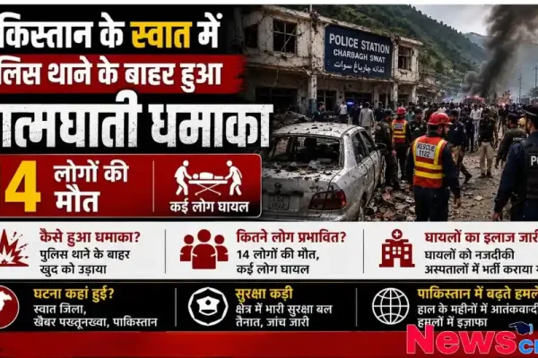 पाकिस्तान के स्वात में पुलिस थाने के बाहर हुए आत्मघाती धमाके के बाद तबाही और रेस्क्यू ऑपरेशन का दृश्य - न्यूज़ क्रिटिक
