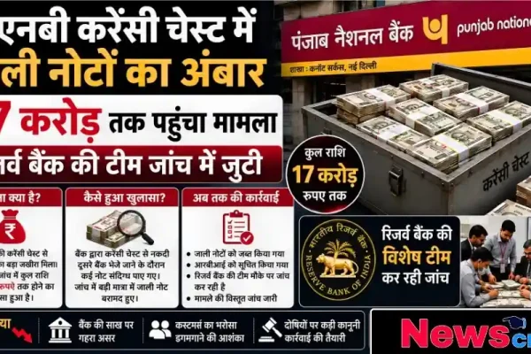पंजाब नेशनल बैंक (PNB) की करेंसी चेस्ट में 17 करोड़ रुपये के जाली नोट मिलने की खबर का थंबनेल - न्यूज़ क्रिटिक