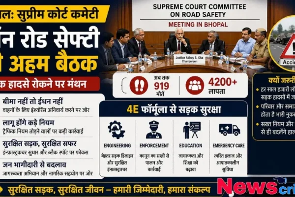 भोपाल में सड़क सुरक्षा बैठक 4E फॉर्मूला और ‘बीमा बिना ईंधन’