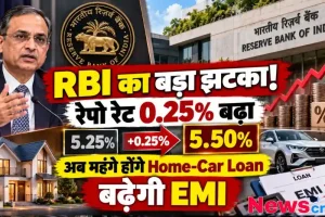आरबीआई गवर्नर और भारतीय रिजर्व बैंक भवन के साथ रेपो रेट 0.25% बढ़ने और महंगे लोन की खबर | News Critic