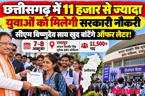 छत्तीसगढ़ में 11 हजार से ज्यादा युवाओं को मिलेगी सरकारी नौकरी, सीएम विष्णुदेव साय बांटेंगे ऑफर लेटर - न्यूज़ क्रिटिक