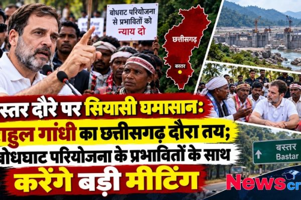 न्यूज़ क्रिटिक: राहुल गांधी का छत्तीसगढ़ दौरा तय, बस्तर में बोधघाट परियोजना के प्रभावितों के साथ बैठक को लेकर ग्राफ़िक रिपोर्ट।
