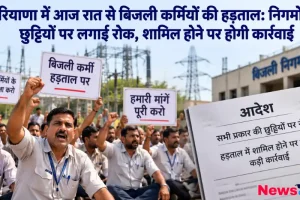 हरियाणा में मांगों को लेकर प्रदर्शन करते बिजली कर्मचारी और निगमों द्वारा छुट्टियों पर रोक व कार्रवाई का आदेश पत्र - न्यूज़ क्रिटिक